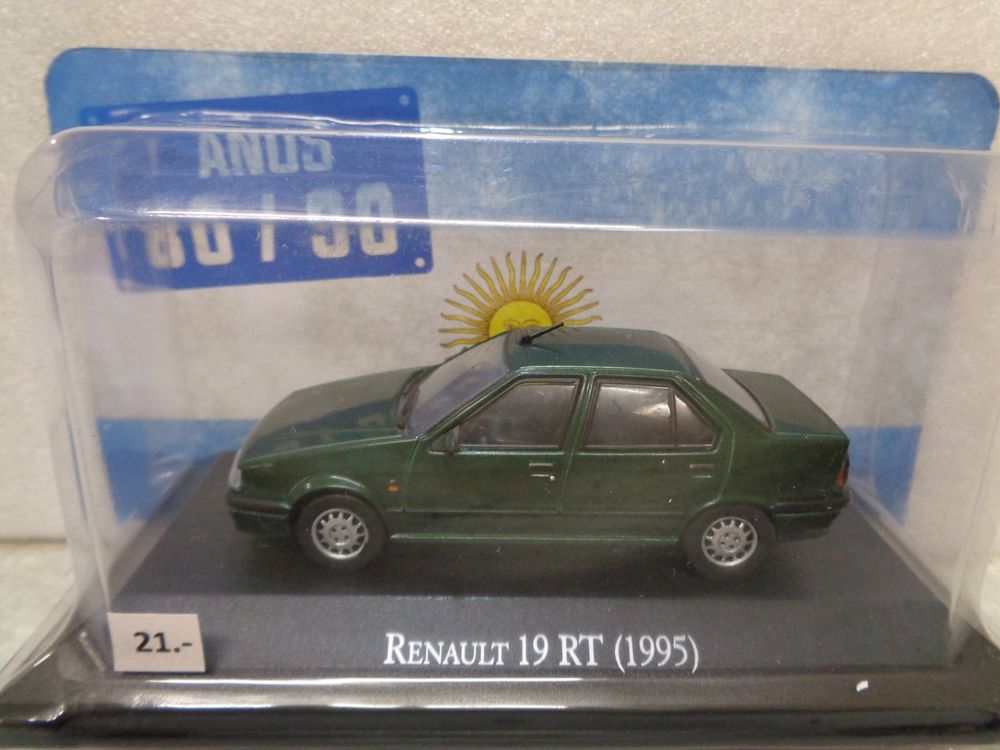 Maquette Renault 19 RT 1995 - Échelle 1:43 - Couleur Verte - Fabricant Altaya - Neuf En Boîte