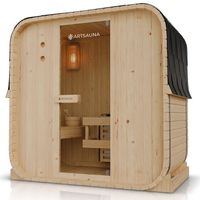 Outdoor Fasssauna BARI M mit Ofen (3,6kW) - 120x185x194cm