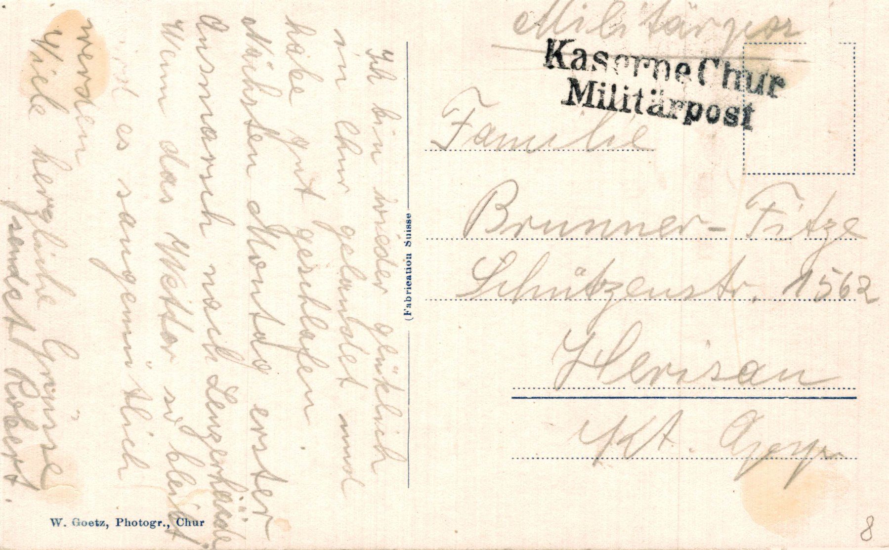 Cartoline postali: Chur. Kaserne mit Calanda – Usato da Bronschhofen venduto da Astore 1