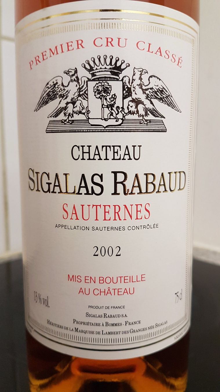 Vino: Chateau Sigalas Rabaud 2002 1er Grand cru Classe – Nuovo (secondo la descrizione) da Grenchen venduto da poggione 3