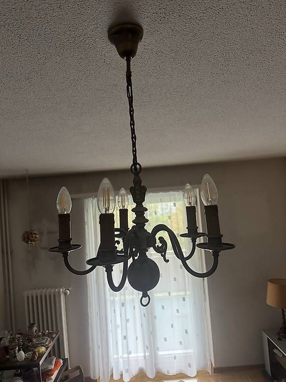 Lampadari & plafoniere: Holländischer Messing-Kronleuchter, 5-armig – Usato da Luzern venduto da gad_7cqv 1