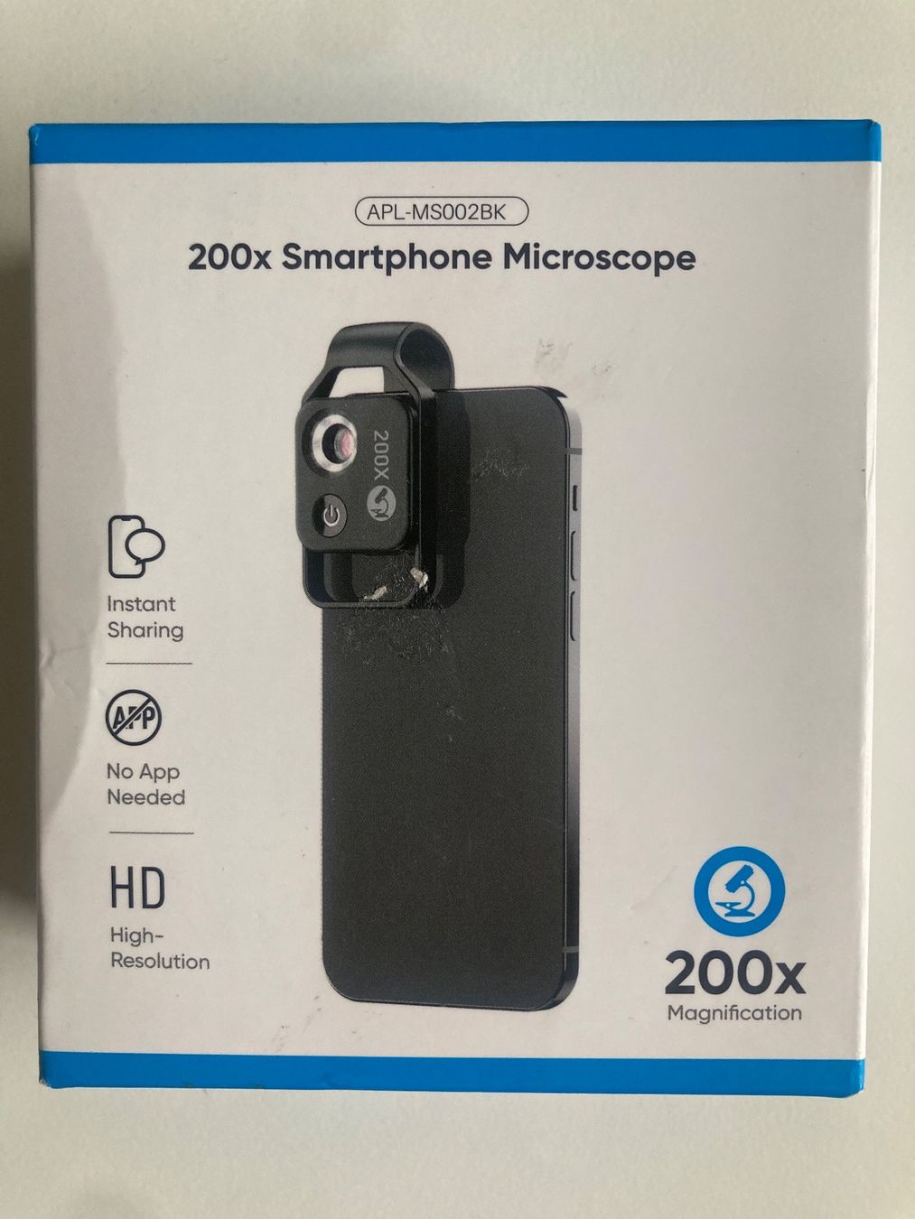 Microscopi: 200X Phone Mini Pocket Microscope, Zoom Mobile Phone Extern – Usato da Kaltbrunn venduto da Damar 1