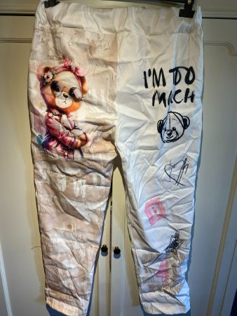STOFFHOSE DAMEN  BÄRCHEN AUFDRUCK