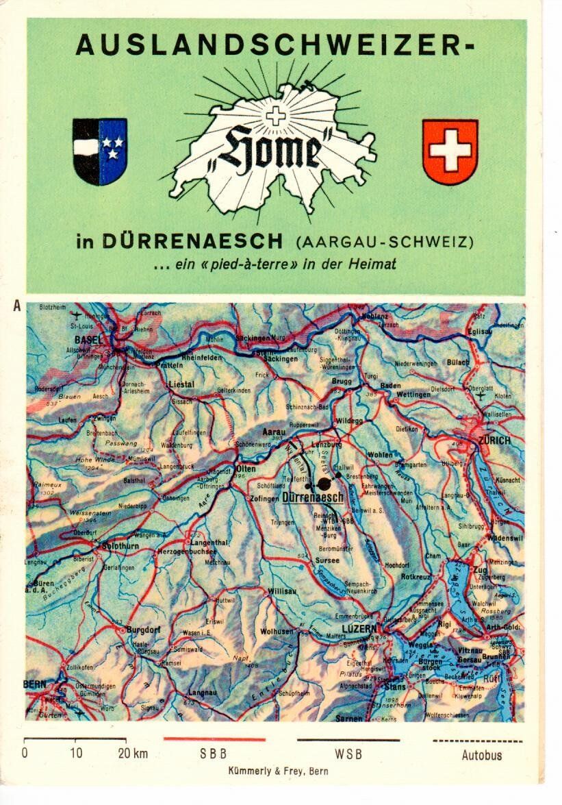 Ansichtskarten: Auslandschweizer "Home" in Dürrenaesch – Gebraucht aus Wolhusen von Curver9