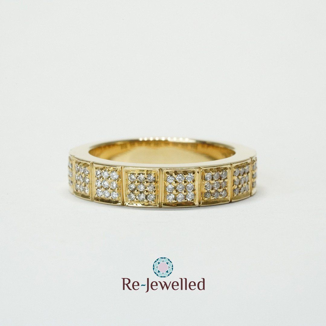 Ringe: 18k Gelbgold Fingerring mit Diamanten – Gebraucht aus Bülach von Re-Jewelled 6