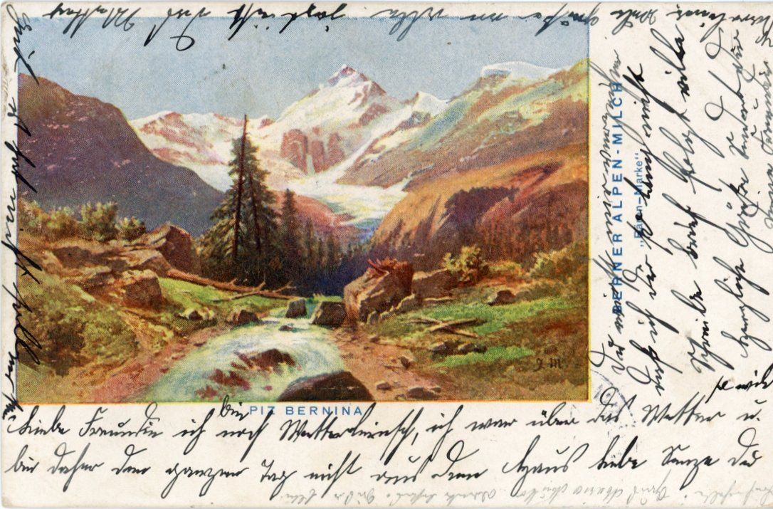 Ansichtskarten: Piz Bernina   GR      um  1 9 0 5 – Gebraucht aus Brig von Valcards54