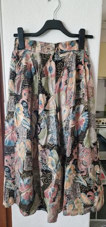 Vintage Viscose Hosen Gr.36 mit Blumenmuster & Unterrock