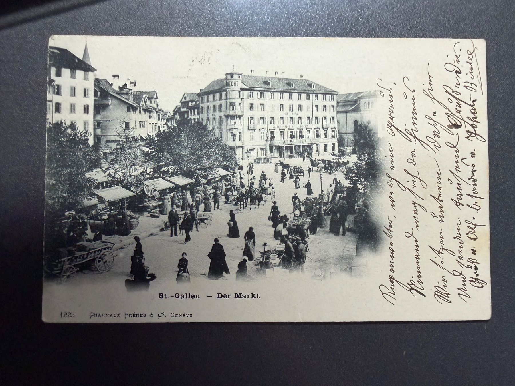 Cartoline postali: AK Markt St.Gallen belebt,  ** – Usato da untervaz venduto da Wingert