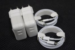 2x Duo 35W iPhone 2x USB C Netzteil +1meter lightning kabel