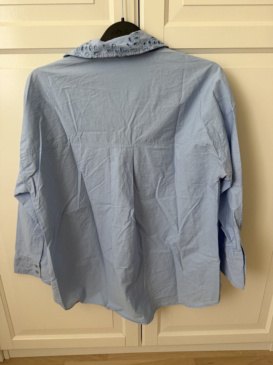 Zara Camicette: Zara Bluse hellblau Gr. S Stickerei Baumwolle – Usato da Itingen venduto da Granini_93 1