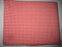 Baumwollstoff rot/weiss kariert (3x3mm) bedruckt