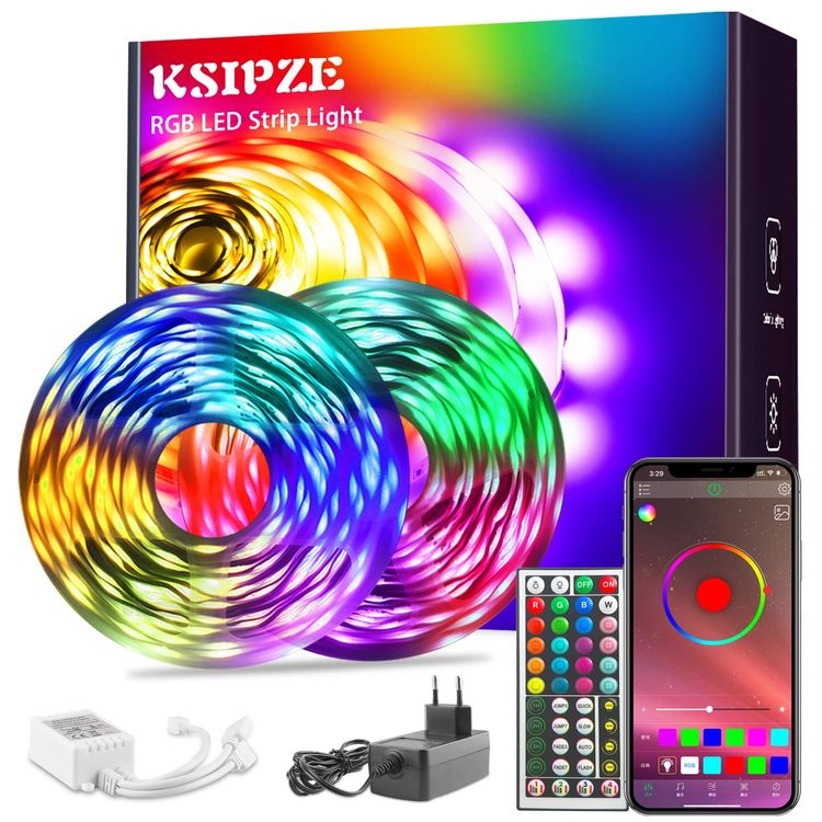 KSIPZE Led Strip 20m, Bluetooth Music Sync Timer-Einstellung | Kaufen ...