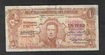 Banconote: Uruguay   1  Peso  1939  Gebraucht – Usato da Gordola venduto da coinsandnotes 1