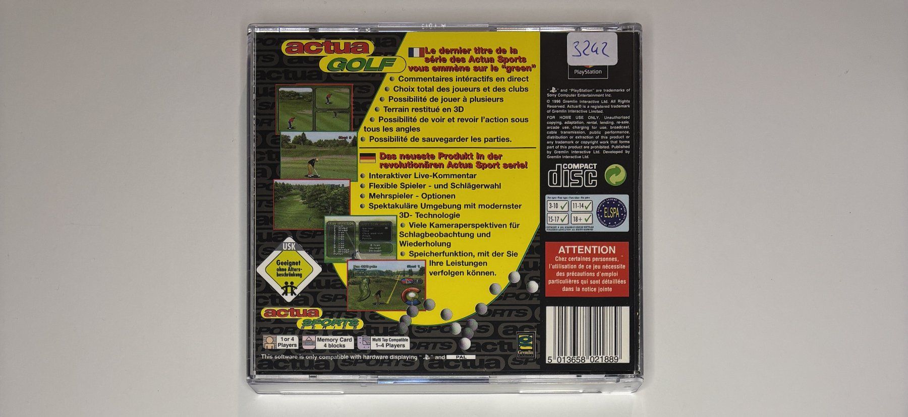 Sony Jeux: PS1 - Actua Golf – D'occasion à Allschwil par Bullach 2