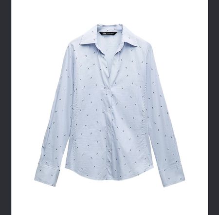 Zara Hemdbluse hellblau - Grösse M