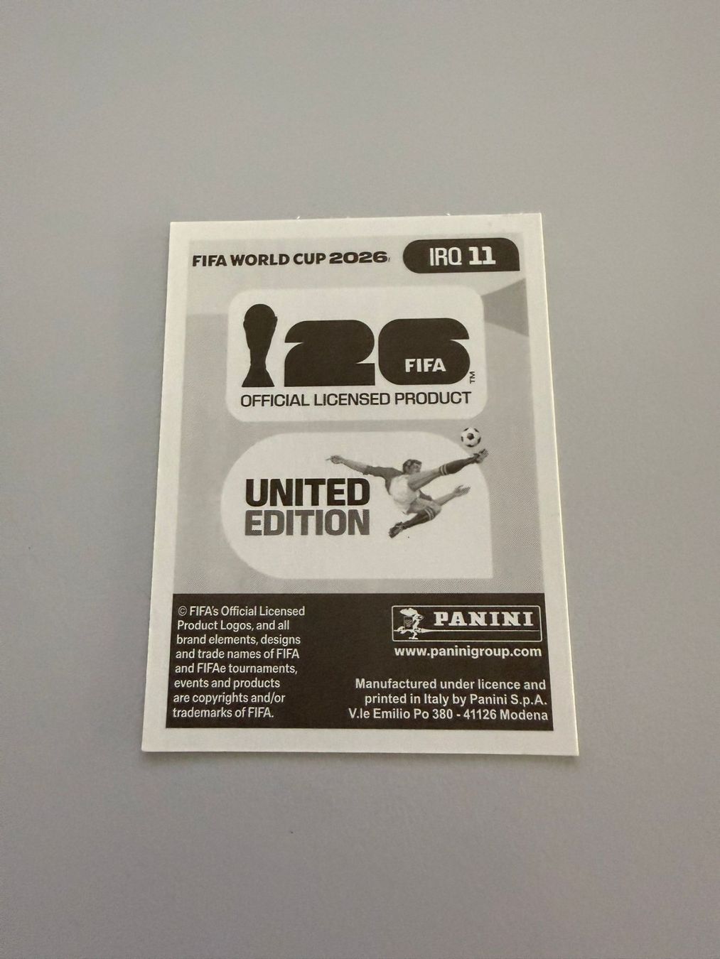 Panini Carte collezionabili: Carte panini 2026 - IRQ 11 – Nuovo (secondo la descrizione) da La Neuveville venduto da Ibo2300 1