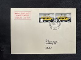 Lettre AARG. KANTONAL-SCHÜTZENFEST WOHLEN 1947