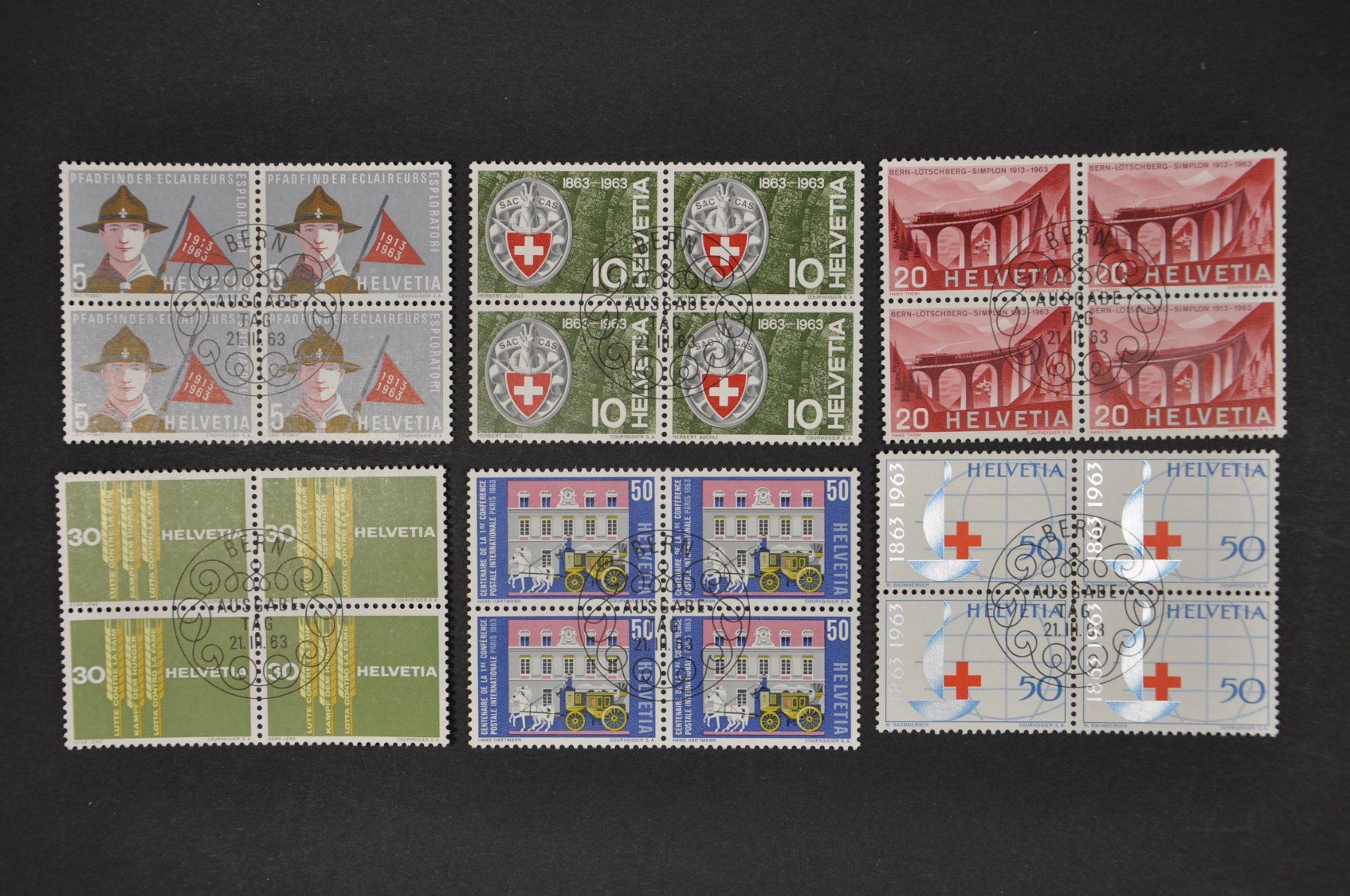 Alle Briefmarken: 1959-1963 Viererblock ET-gestempelt – Gebraucht aus Wolfhalden von Zinauktion 4