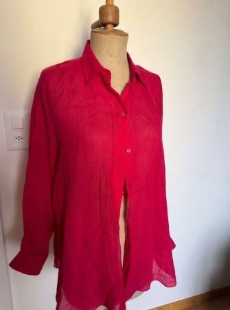 Massimo Dutti Sommerbluse aus Leinen, Gr. L