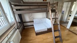 Flexa Hochbett mit schräger Leiter guter Zustand 90x200cmx17
