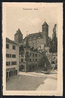 Rapperswil, Burg mit Platz und Brunnen