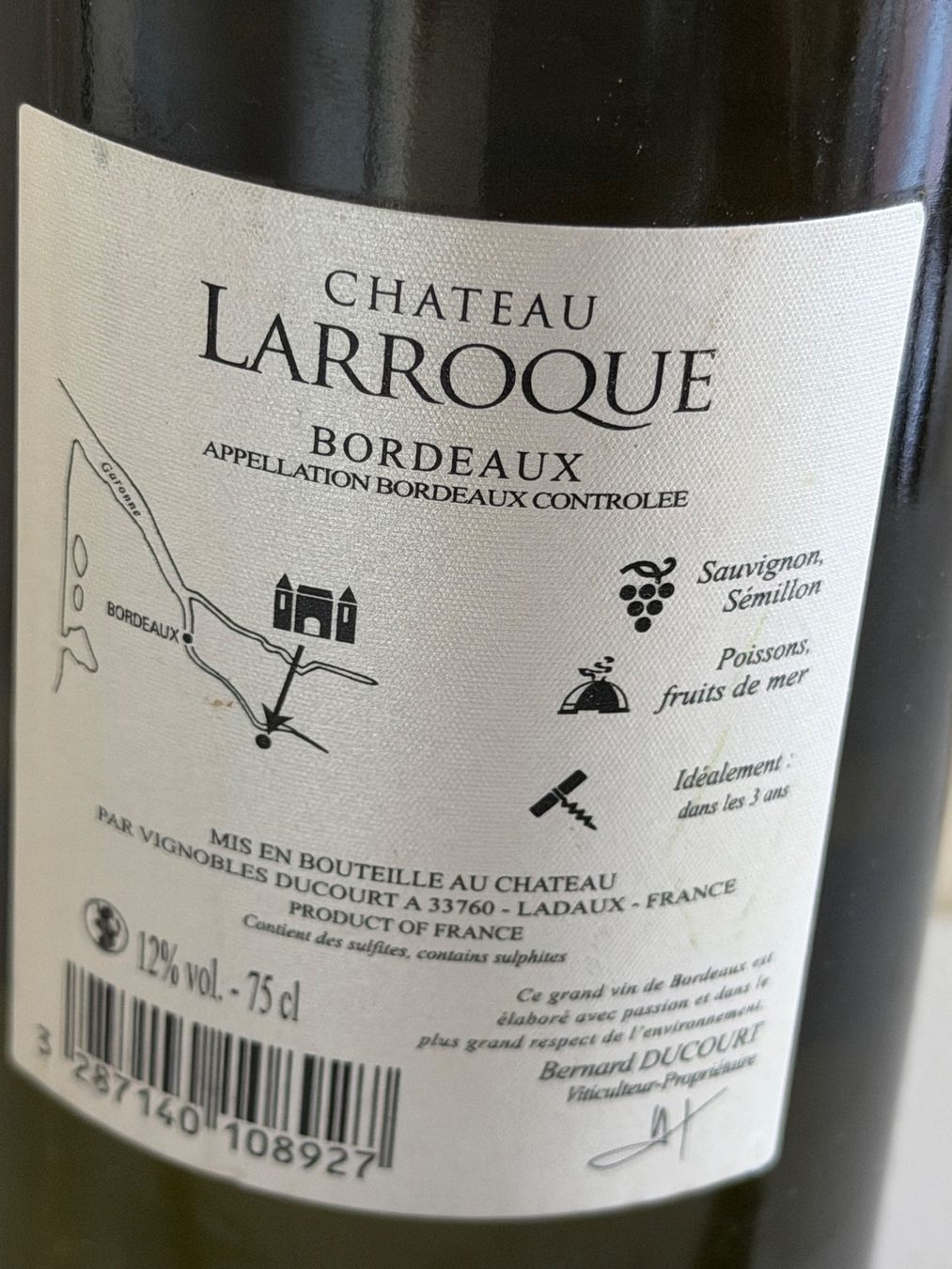 Vino: BORDEAUX BLANC Château Larroque 2010 – Nuovo (secondo la descrizione) da Roche VD venduto da luc_jwm5 3