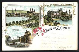 Litho Zürich, Utoquai, Escherdenkmal mi