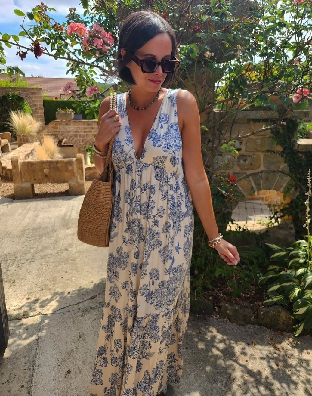 H&M Kleider: Maxikleid H&M Blumenmuster Blau Weiss Grösse S – Neu und originalverpackt aus Aesch ZH von _tigerlily_ 1