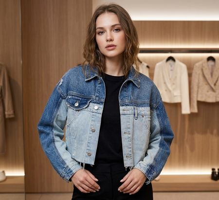 Zara Jacke Crop Denim Gr. M