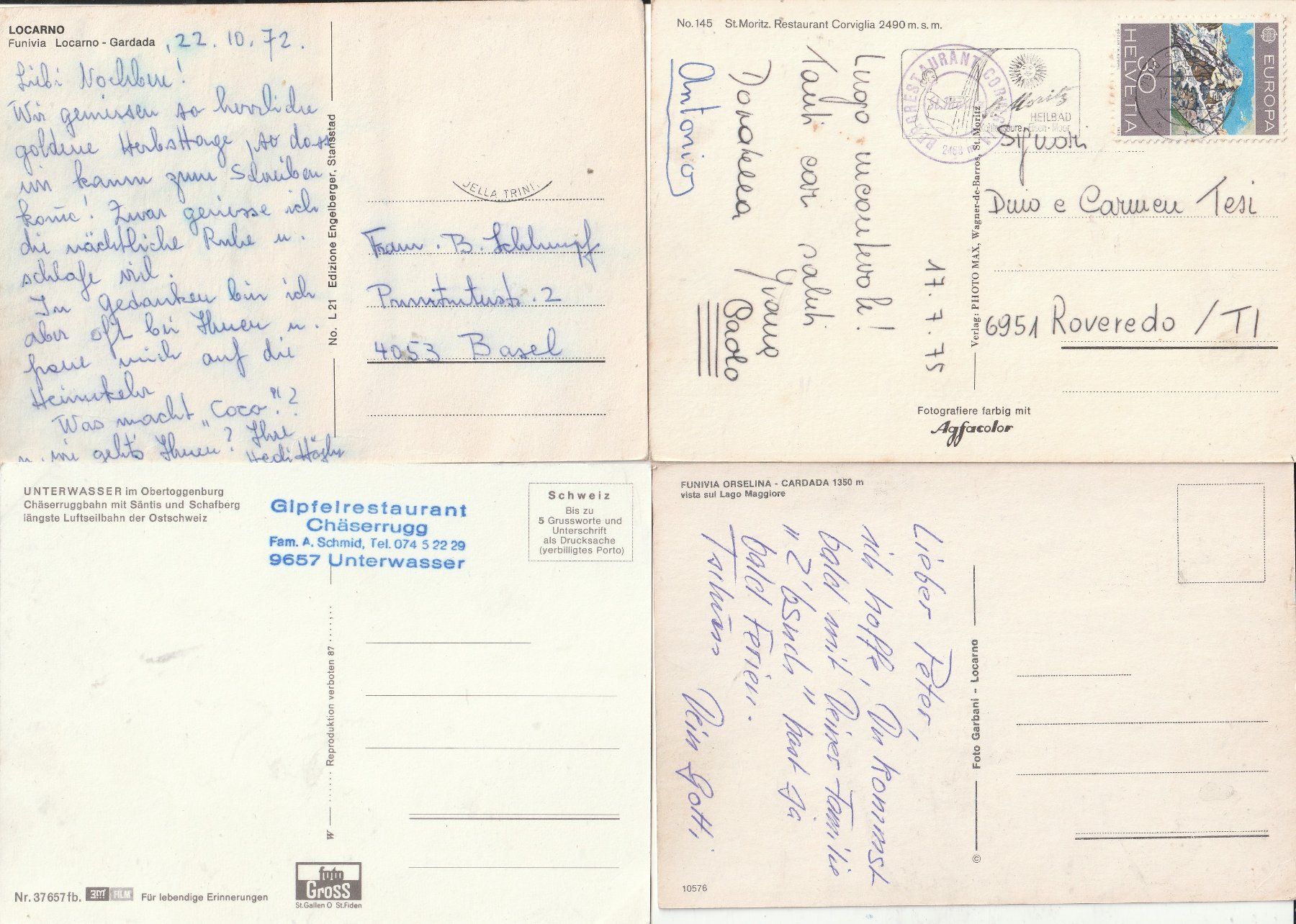 Cartes postales: 20 Karten Bahnen - Seilbahnen – D'occasion à Lumbrein par made02 9