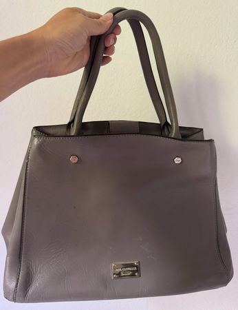 Paul Costelloe Lederhandtasche – Hellgrau