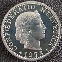 20 Rappen 1974 pp / aus Münzsatz  / in einer Münzkapsel