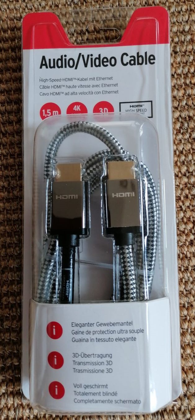Cavi: High-Speed-HDMi Kabel mit Ethernet – Nuovo e nell'imballaggio originale da Grächen venduto da Hel7890