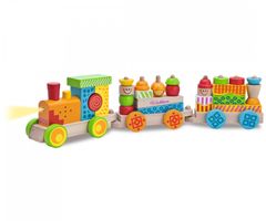 Eichhorn very colorful, wooden train with sound and light