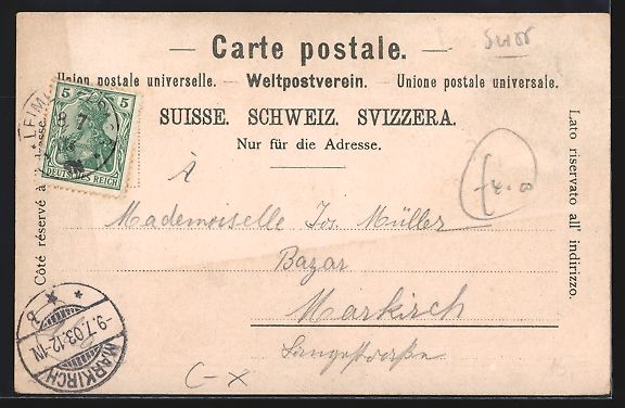 Ansichtskarten: Mariastein, Ansicht vom Hotel de la Post – Gebraucht aus Berlin von bartko-reher 1