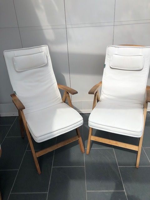 Banc en bois de teck avec cuir véritable | Leroy Merlin