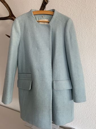 Zara Wollmantel S (oversized geschnitten) Baby blau