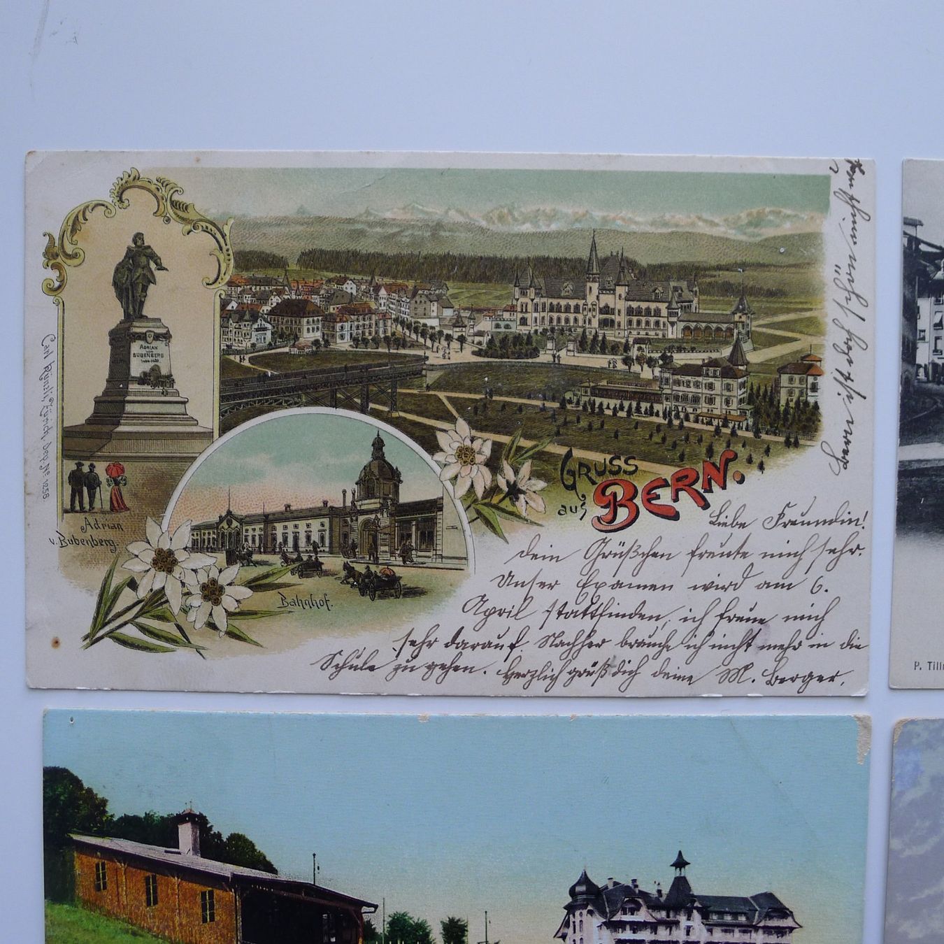 Cartoline postali: 6 alte Ansichtskarten BERN, Litho, Gurten - Bahn, Stalden – Usato da Ebikon venduto da SilvioFreund 1
