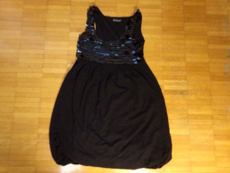 Damen Kleid schwarz oben grosse Pailletten   Gr. S