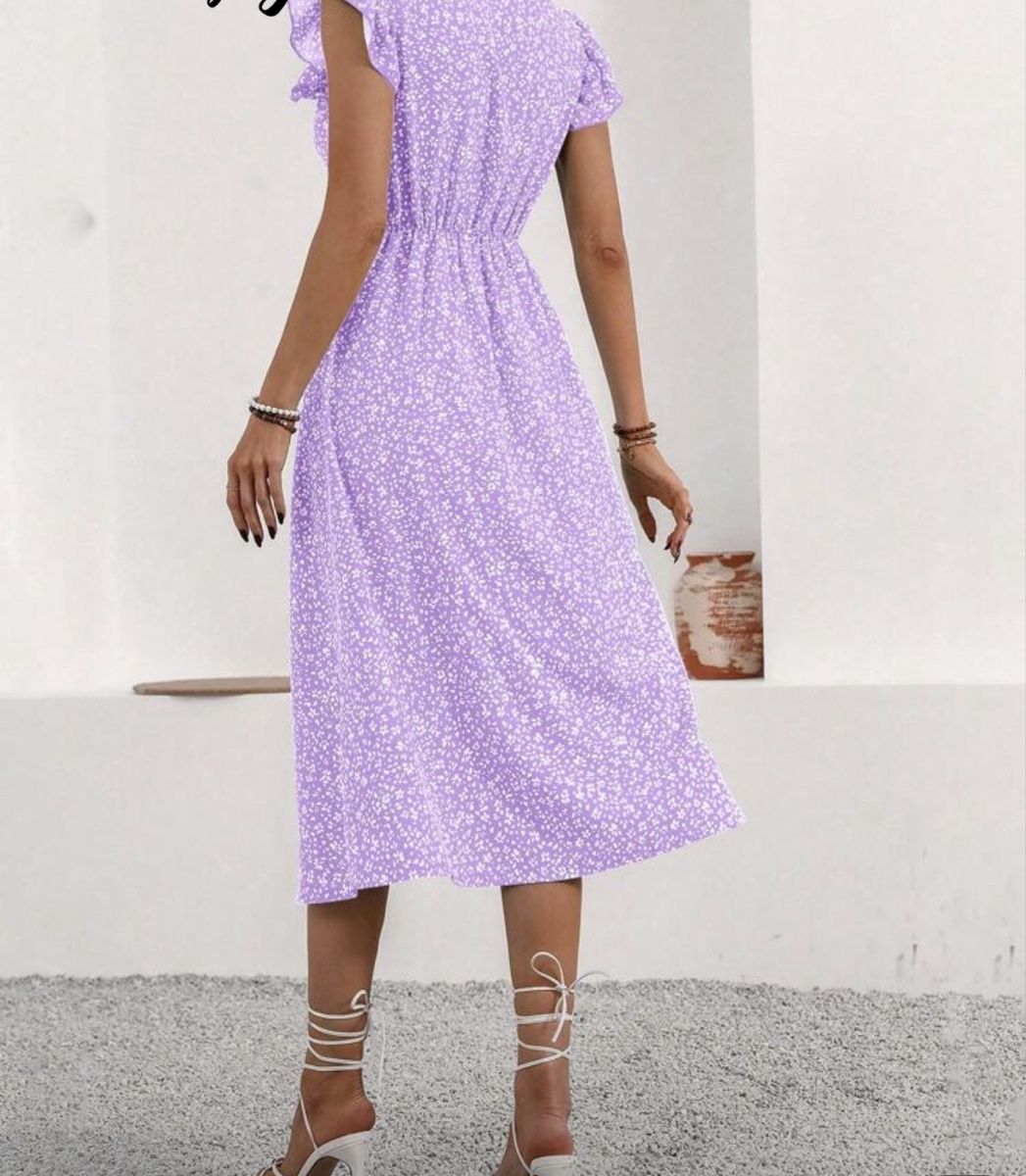 Vestiti: Kleid lila Blumenmuster - Grösse S – Usato da Oberhofen Thun'see venduto da ClaudiaKelesh 1