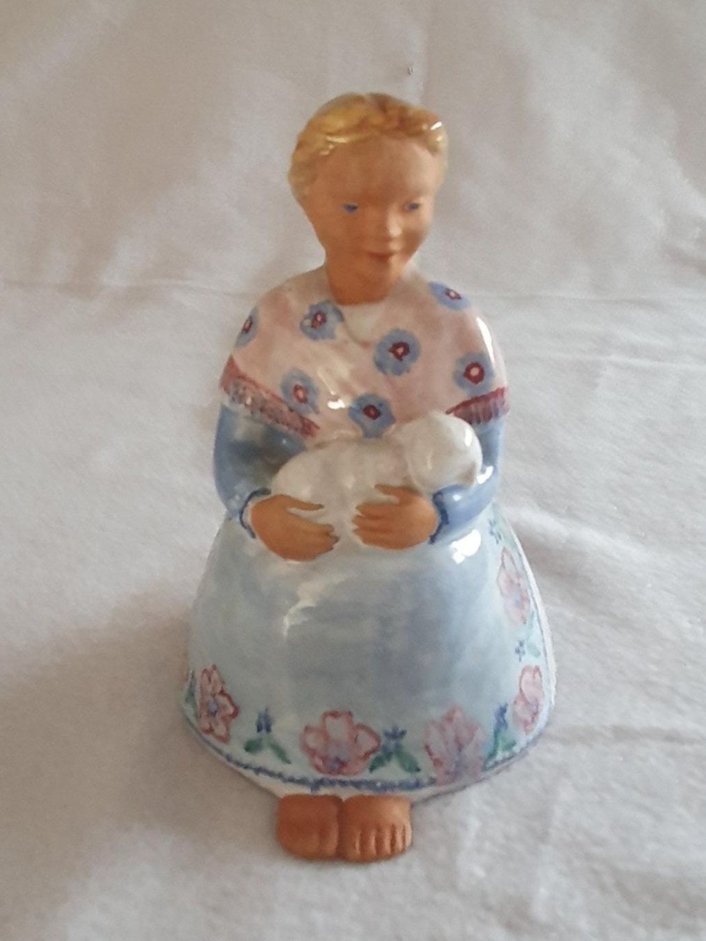 Statuette: Wunderschönes handgefertigtes Mädchen aus Ton / Ton - Figur – Usato da Abtwil AG venduto da MaVo.0710