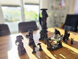 Drachen Kerzenhalter und Figuren