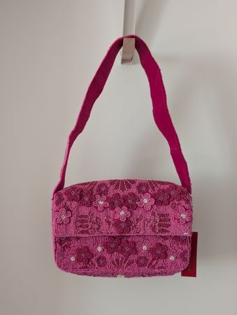 Beaded Bag / Perlenbestickte Schultertasche neu mit Etikett 