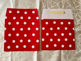 10 Stk. NEUE Geschenkcouverts mit Falz rot-weiss dot- 230905