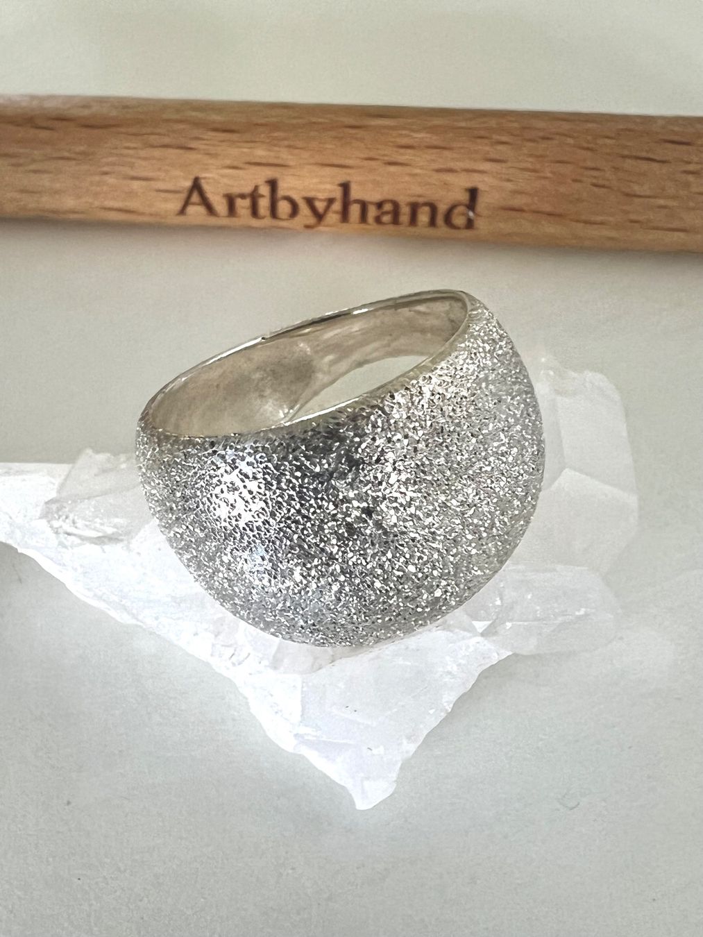 Anelli: Massiver 925 Silber Designer Ring Eisstruktur G54 – Usato da Ruswil venduto da artbyhand 6