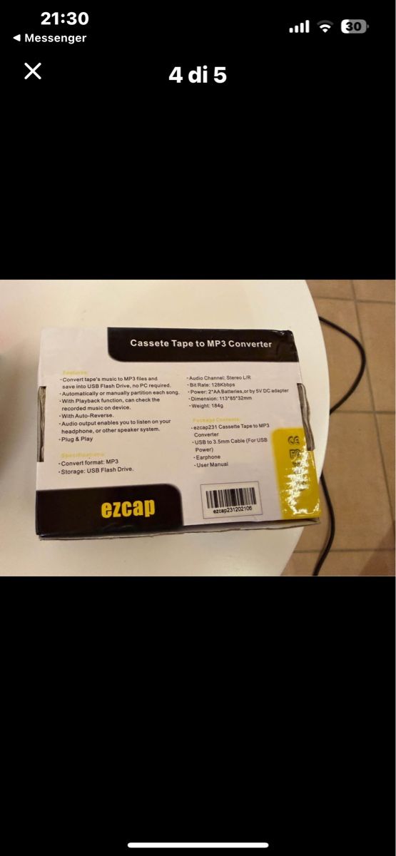 Konverter: Convertitore Cassette Tape MP3 ezcap – Gebraucht aus Chiasso von fairy81 1