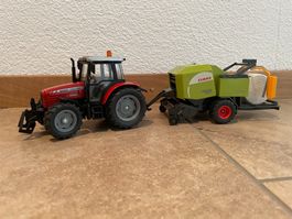 SIKU Massey Ferguson mit Claas Presse