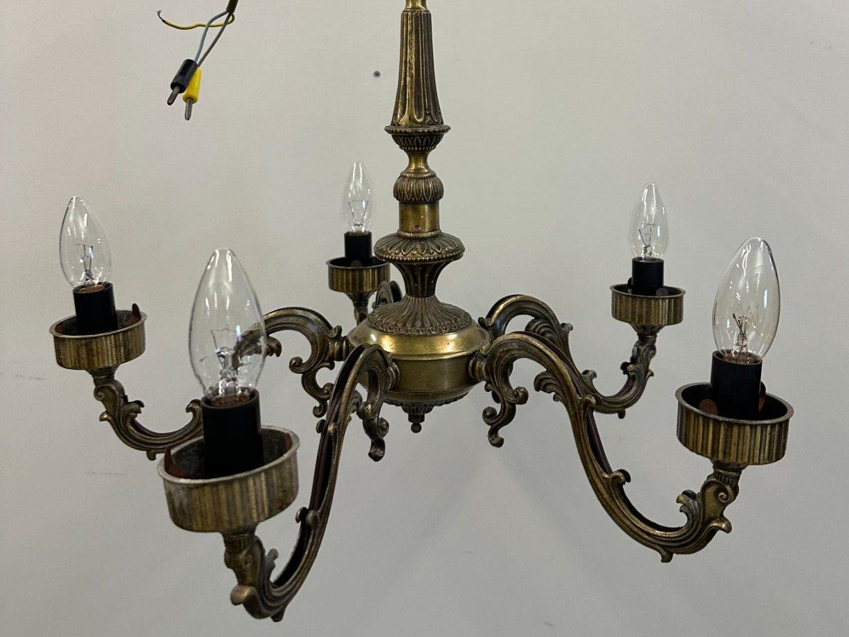 Lampadari & plafoniere: Kronleuchter Messing 5-Arme, Hängelampe Deckenleuchte – Usato da Luzern venduto da Lager6640 3