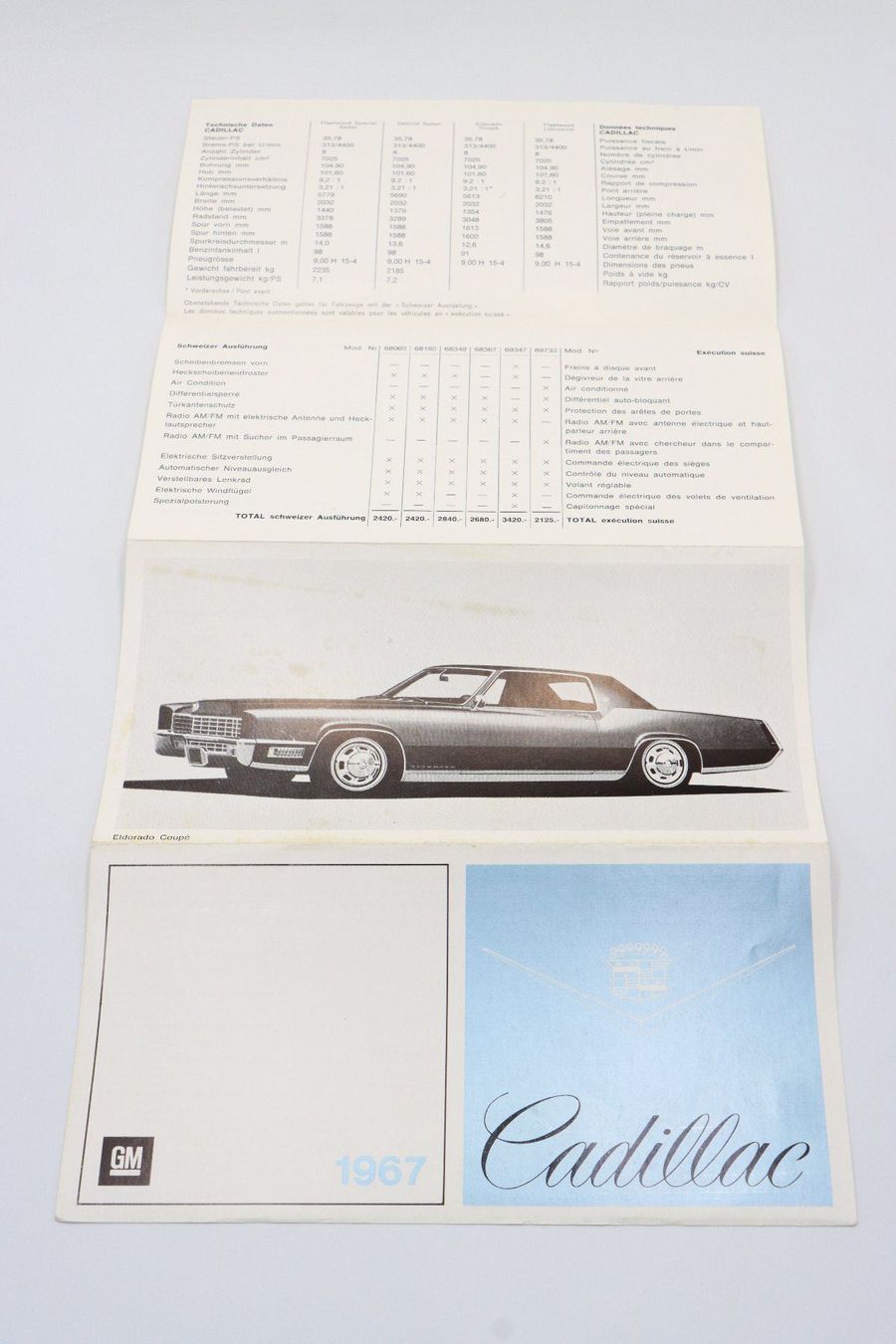 Cadillac Documenti: Cadillac Modellprogramm 1967 Prospekt – Usato da Bühl b.Aarberg venduto da Collectorpassions 3