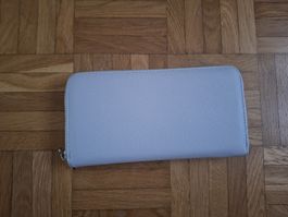 Portefeuille femme zip gris/bleu clair